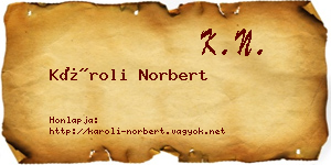 Károli Norbert névjegykártya