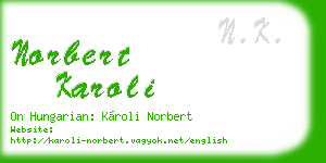 norbert karoli business card