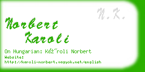 norbert karoli business card